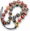 Generic Hand-Woven Agate Bead Lanyard, 26 Natural Agate Beads with Auspicious Carved Patterns,