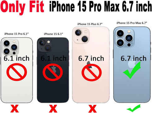 Qokey Bling Glitter Phone Case for iPhone 15 Pro Max, Shockproof Camera Lens Protection, Warm Rose