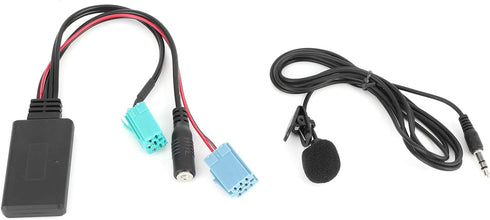 Bluetooth Audio Adapter, DC12V 6Pin AUX-in Adapter with Microphone, ABS Fit for Renault Clio/Espace/Megane