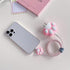 3D Cute Cartoon Charger Protector Case for Apple 20W USB-C Power Adapter and Lightning Cable (Pink Cat's Claw)