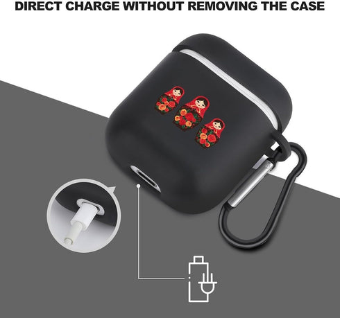 Generic 2nd 1st Russian Nesting Dolls Cute Case Compatible with AirPods with Keychain Headphone Cover Accessories