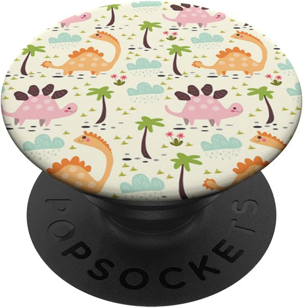 Cool Dinosaurs Pattern Design PopSockets Standard PopGrip - Dino and Rhino Gifts for Kids