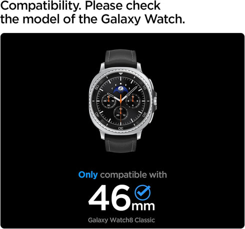 Spigen 8 46mm (2025) Bezel Tune Pro (Diver) Designed for Samsung Galaxy Watch Classic Bezel Ring Protector with Case