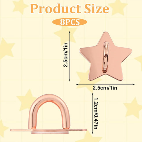 SynHHergyx 8 Pcs Stars Moon Cell Phone Ring Holder Metal Phone Finger Grip Hook Self-Adhesive Phones Grip Loop