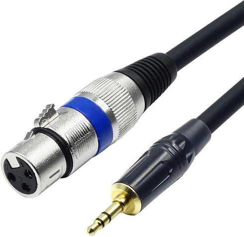 Disino XLR to 3.5mm (1/8 inch) Stereo Microphone Cable, 5ft, for Camcorders, DSLR Cameras, Computer Recording Device