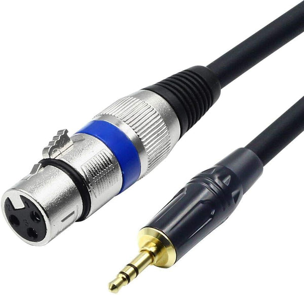 Disino XLR to 3.5mm (1/8 inch) Stereo Microphone Cable, 5ft, for Camcorders, DSLR Cameras, Computer Recording Device