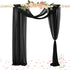 FUHSY Wedding Arch Draping Fabric, 29" x 20FT Black Sheer Curtains for Backdrop Wedding Drapery.