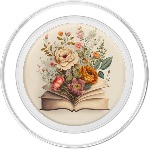 Librarian Flowery Book Lover Floral Aesthetic PopSockets PopGrip for MagSafe