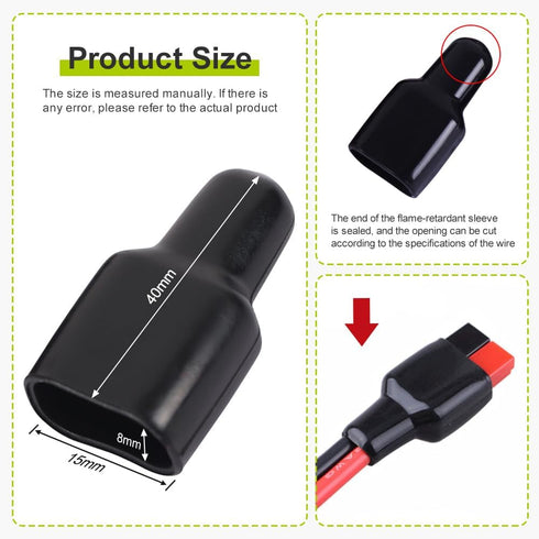 Rubber Covers for Flame Retardant Rubber Boots, 2-Position Power Connector Sleeves for Anderson Powerpole Connector