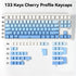 mintcaps PBT Doubleshot Gradient Blue Keycaps, 133 Keys Side Printed Custom Backlit Keycap Set for Mechanical Keyboards