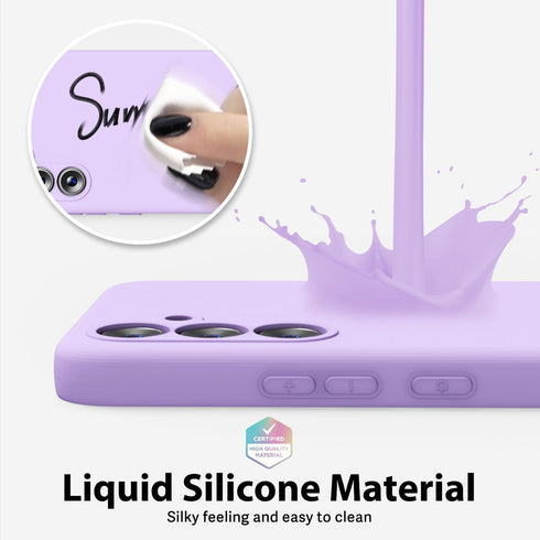 oakxco Samsung Galaxy A54 5G Phone Case, Lilac Lavender Light Purple Liquid Silicone Cute Thin Slim Soft Rubber TPU