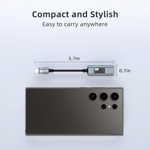 Xumee USB C to 3.5mm Audio Adapter and Charger, 2 in 1 USB-C to Headphone Jack Dongle for iPhone 16/15 Pro Max