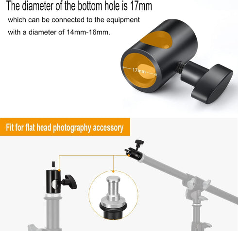 4PCS Light Stand Adapter Aluminum Rapid Adapter Convert with 1/4" Screw DSLR Mount Bracket Multi Functional Mount Bracket Adapter, Photo Studio, Light Stand Tip Boom Arm Photography Accessory