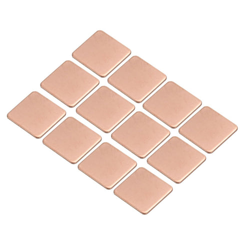 MECCANIXITY Heatsink Copper Pad Shim, 15mm x 15mm x 1mm Thermal Conductive Heat Sink, Pack of 12