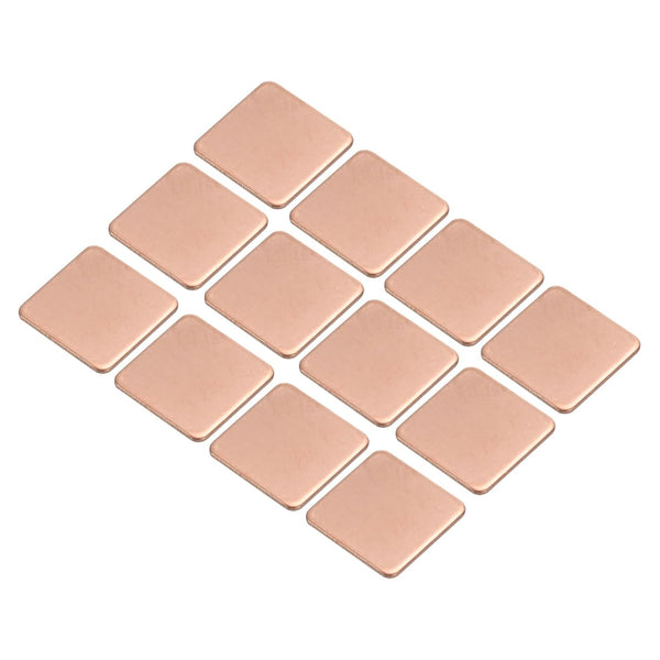 MECCANIXITY Heatsink Copper Pad Shim, 15mm x 15mm x 1mm Thermal Conductive Heat Sink, Pack of 12