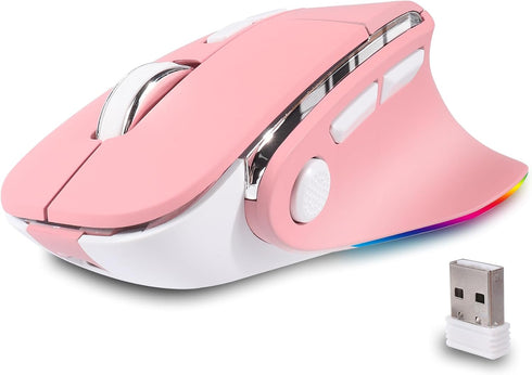 KUYHRF Ergonomic Mouse Jiggler,Bluetooth Vertical Wireless Mouse,LED Rechargeable Optical Computer Mice, Portable(BT5.2 or