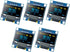 Hosyond 5 Pcs 0.96 Inch OLED I2C IIC Display Module 12864 128x64 Pixel