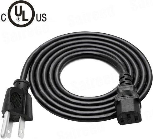 3 Prong Power Cord Replacement for Viewsonic PJ452 PJD5155, 8ft C13 AC Cable