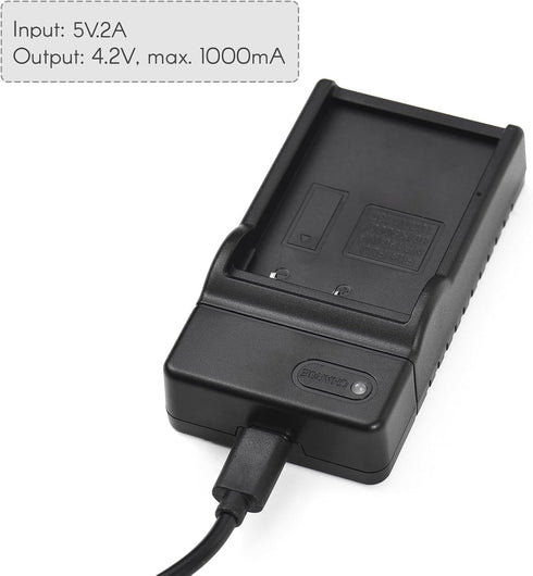Andoer NP-120 HDR-AC3/ HDR-AC5/ HDR-AZ50/ HDR-V12/ HDR-V7 Battery Charger with LED Indicator Type-C Port & USB Cable