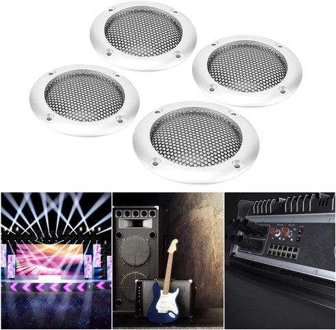 4pcs 2inch Car Speaker Grill Covers, Protective Decorative Audio Speaker Mesh Grille with ABS Plastic Frame