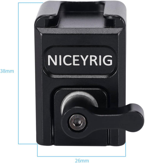 NICEYRIG Multi-functional NATO Clamp to 15mm Rod Clamp, Quick Release NATO Rail Lock Mount for EVF, Microphone, LED
