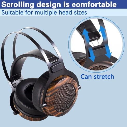Wired Over-Ear Headphones, Studio Headset with 50mm Drivers for Music Recording - 3.5mm/6.35mm Audio Jack