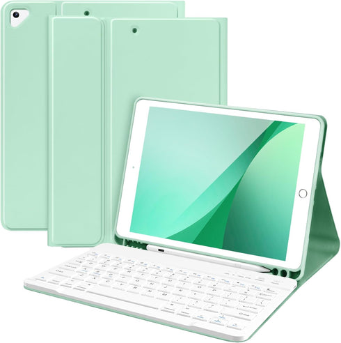 Keyboard Case for iPad 10.2" 9th Gen 2021, Wireless Bluetooth Keyboard with Pencil Holder for iPad 8th/7th Gen