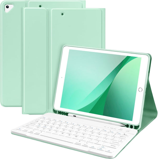 Keyboard Case for iPad 10.2" 9th Gen 2021, Wireless Bluetooth Keyboard with Pencil Holder for iPad 8th/7th Gen