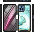 TJS Compatible for T-Mobile Revvl 6X 5G Case, with Built-in Screen Protector, TPU Matte Marble Soft Skin Case (Green)