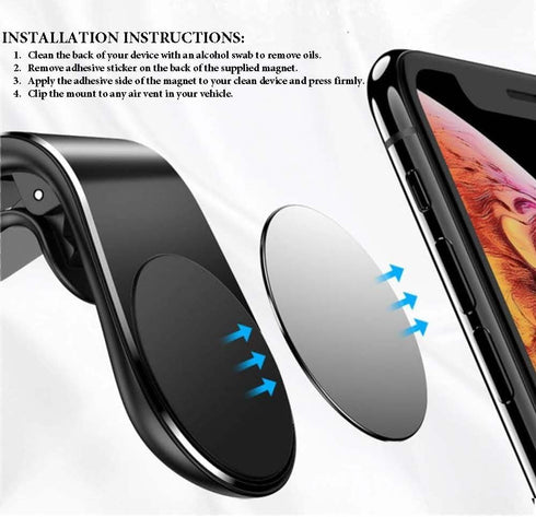 Magnetic Phone Holder for Car, Securely Clips to Air Vent, Universal Magnetic Phone Mount for Car Accessories
