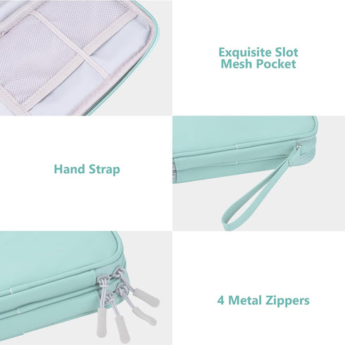 DDgro Tech Organizer Travel Carrying Case, Cables Pouch for Electronics Accessories, Mint Green, PU-M