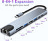 USB C HUB - 8 in 1 USB C Adapter with 4K HDMI, 100W PD, USB 3.0, RJ45 Ethernet, SD/TF Card Reader