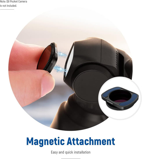 NEEWER Magnetic ND/PL Filter Kit for DJI Osmo Pocket 2 / 1, 4-Pack ND8/PL, ND16/PL, ND32/PL, ND64/PL Filter