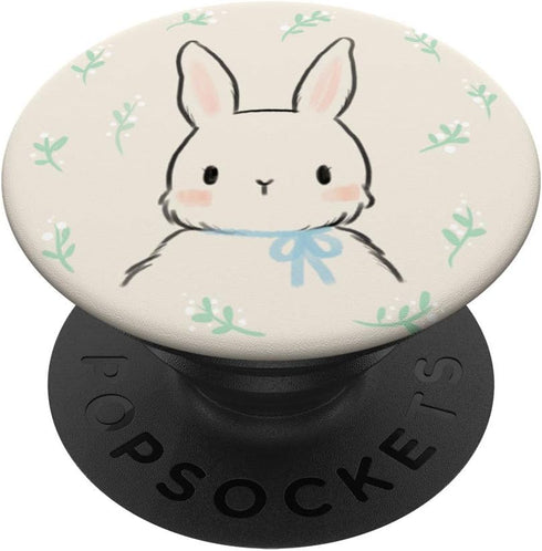 PopSockets PopGrip: Swappable Grip for Phones & Tablets - Cute Bunny Rabbit Face Graphic