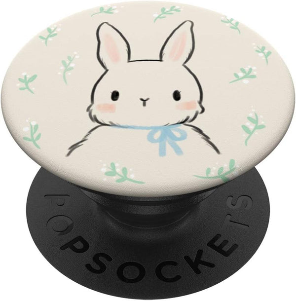 PopSockets PopGrip: Swappable Grip for Phones & Tablets - Cute Bunny Rabbit Face Graphic