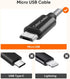 CableCreation Short Micro USB Cable, USB to Micro USB 24 AWG Triple Shielded Fast Charger Cable, Compatible with PS5/PS4, Raspberry Pi Zero, Chromecast, Phone, 0.5FT/6 inch Black by CableCreation