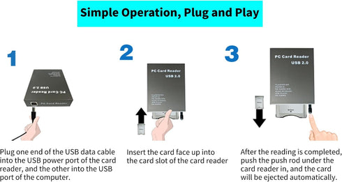 Lelukee ReaderUSB2.0 PCMCIA Reader68PIN PCMCIA 2.0 PC Card Interface Card ATA Flash PC Card to USB Industrial Grade