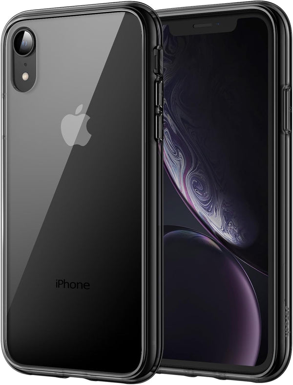 JETech Case for iPhone XR 6.1-Inch - Non-Yellowing Shockproof Phone Bumper Cover, Anti-Scratch Clear Back (Black)