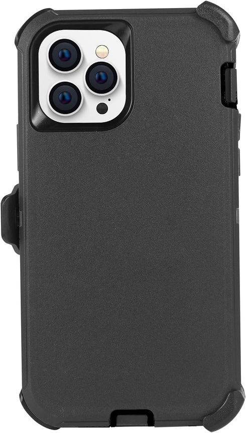Defense iPhone 12 Case with Two Screen Protectors, 3 Layer Rugged Heavy Duty for iPhone 12/Pro
