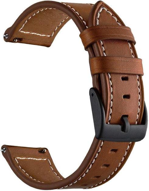 LDFAS Leather Band for Galaxy Watch 7/6 Classic 47mm 43mm, 20mm Strap Compatible with Samsung Galaxy Watch