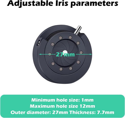 FotoAene M4 Microscope(SK12+M4) Microscope Adjustable Iris with Threaded Port Aperture Diaphragm Aperture Adjustable