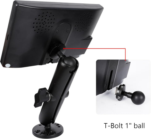 Leenconghui 5.9" 17-25mm (5/8"-1") Heavy-Duty GPS & Phone Mount Holder with Long Arm - Universal Ball Adapter/T-Bolt