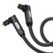 EMK Upgraded Double 90 Degree Optical Audio Cable Free-Rotating Toslink Plug Nylon