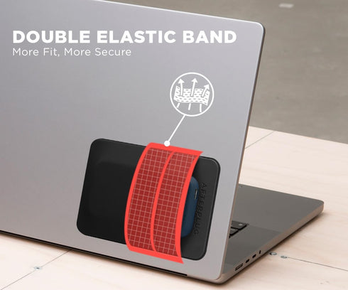 2-Pocket Adhesive Hard Drive Holder for Laptop, Stick-On Pocket Pouch for External Portable SSD, HDD, Slim Mouse
