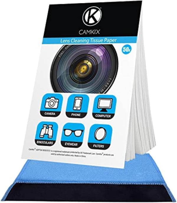 CamKix Lens Cleaning Paper - 11-pack/550 Sheets + 2x Double-Sided Microfiber Cloth for Lenses & Screens