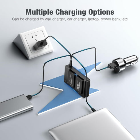 LP-E17 Battery Pack + Dual USB Charger for E RP, Rebel T7i, T6i, T6s, M6, M5, M3, SL3, SL2, 77D, 8000D