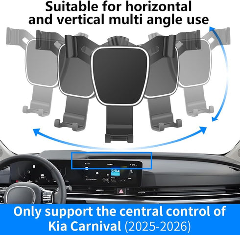 LUNQIN 2025 2026 Car Phone Holder for Kia Carnival Hybrid Auto Accessories Navigation Bracket Interior Screen