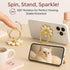 NXVX 360 3M Daisy Phone Ring Holder Nine-Petal White Flower Grip, Rotating Finger Ring & Kickstand, Rhinestone Bling
