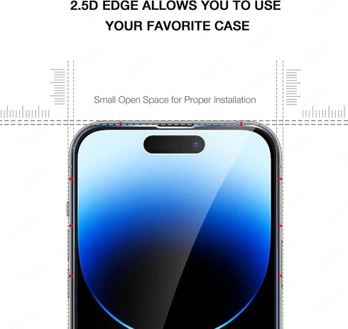 Tempered Glass Screen Protector for iPhone 14 Pro (3 Pack) - Toughened Glass Protective Cover for 6.1-inch Apple iPhones