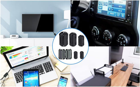 TOJOIN 20PCS Ferrite Bead Clip on Ferrite Core RFI EMI Noise Suppressor for Phone, TV, Speaker